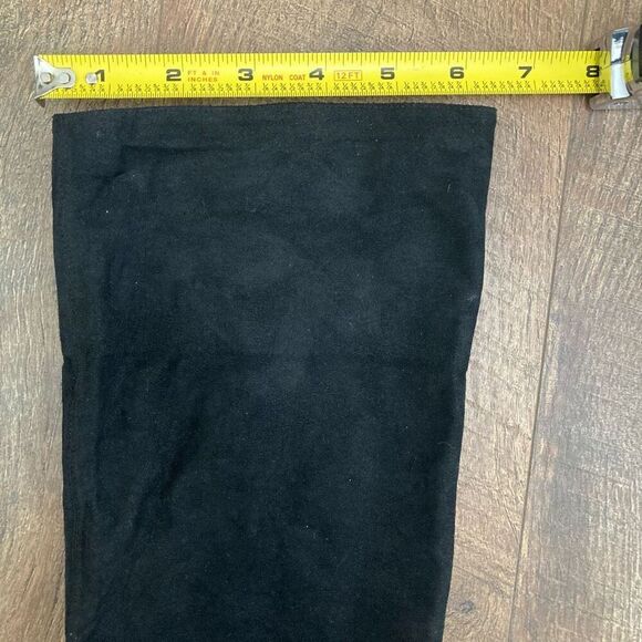 Stella McCartney Suede Knee-High Slip On Boots Black Round Toe Block Heels EU 36 - Picture 9 of 9